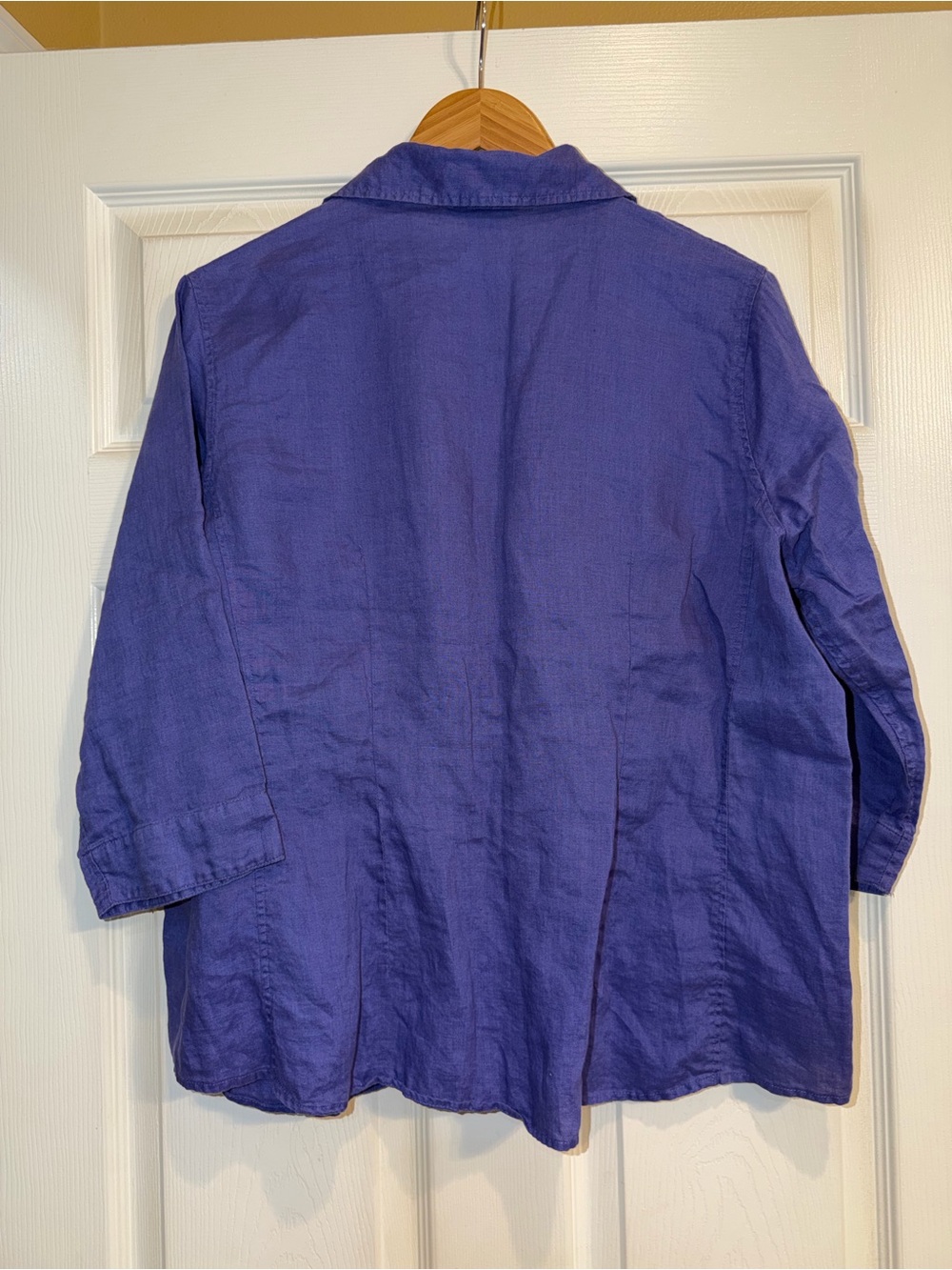 David N Purple Button-Up Linen Shirt - Picture 4 of 5